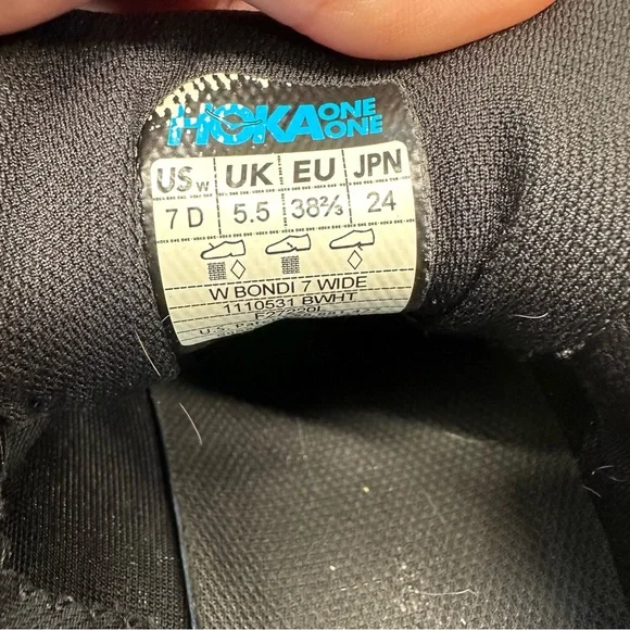 Hoka One One Bondi 7 Womens Size 7D Wide Shoes Sneakers - Picture 5 of 9